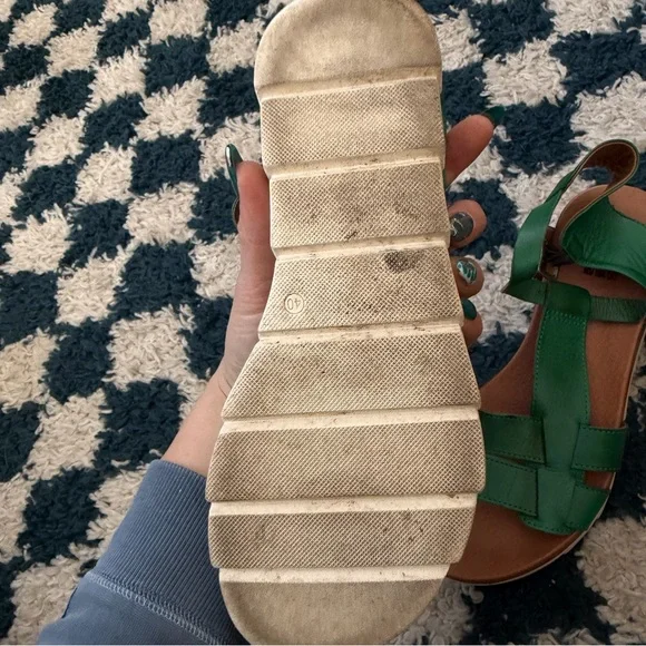 Miz Mooz margey Leather Strap Sandal Emerald Green Size 40 (US 9-9.5) - Picture 4 of 5
